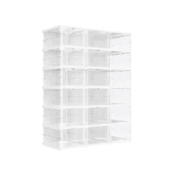 18 Boîtes à chaussures 3 meubles transparent et blanc nuage
