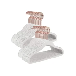 50 Cintres en velours enfants antiglisse rose clair
