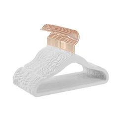 50 Cintres en velours enfants antiglisse rose clair