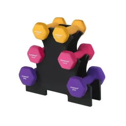 6 Haltères jaune rose violet