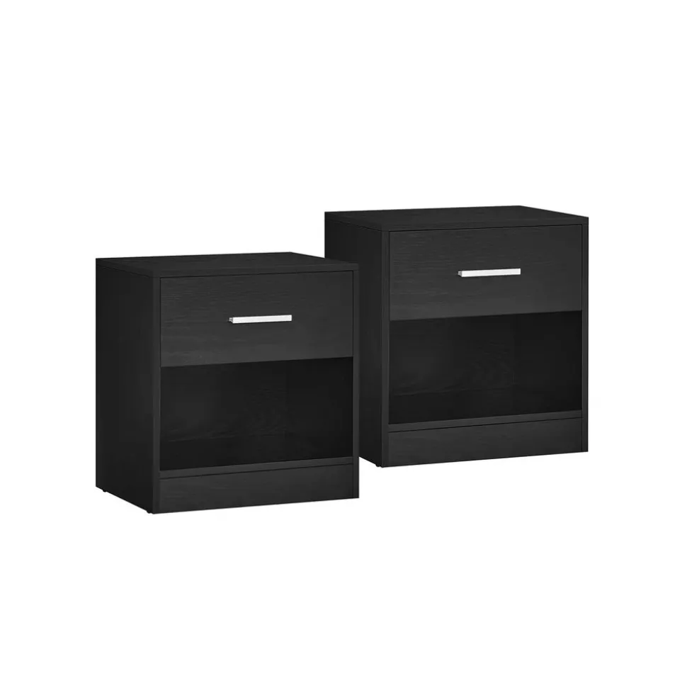 2 Tables de nuit beige naturel et blanc classique