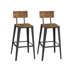 2 Tabourets de bar avec dosier industriel