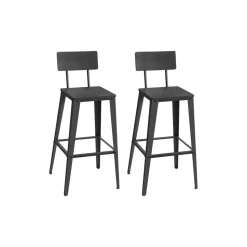2 Tabourets de bar avec dosier industriel