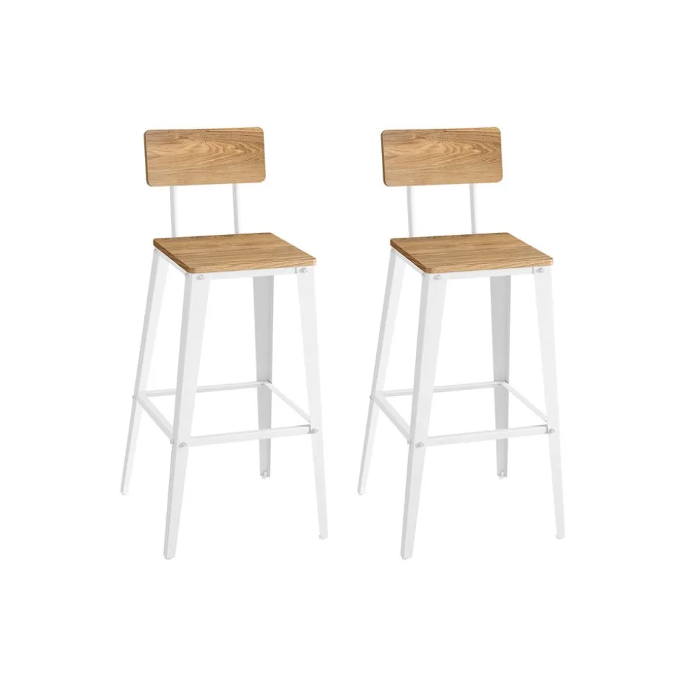 2 Tabourets de bar avec dosier industriel