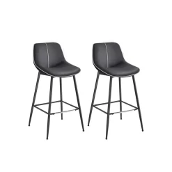 2 Tabourets de bar avec pieds réglables marron chameau