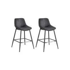 2 Tabourets de bar avec pieds réglables marron chameau