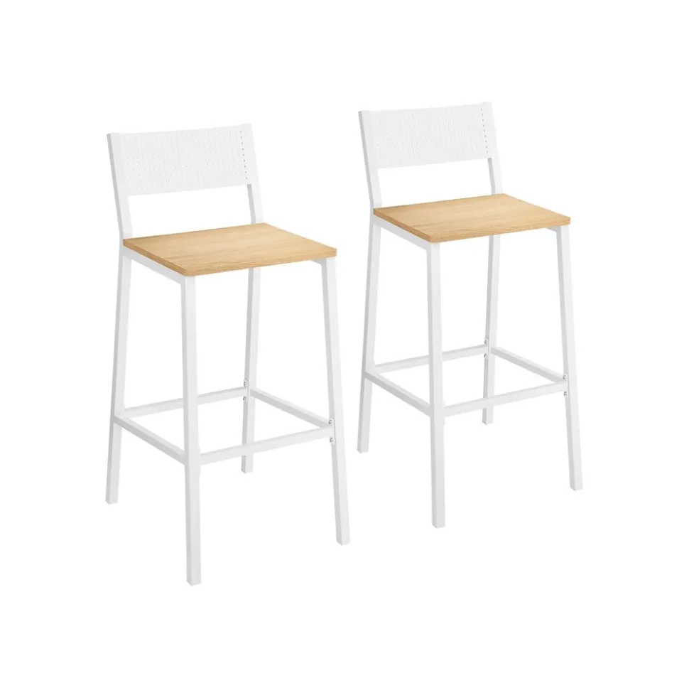 2 Tabourets de bar gris anthracite et noir