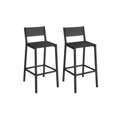 2 Tabourets de bar gris anthracite et noir