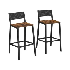 2 Tabourets de bar gris anthracite et noir
