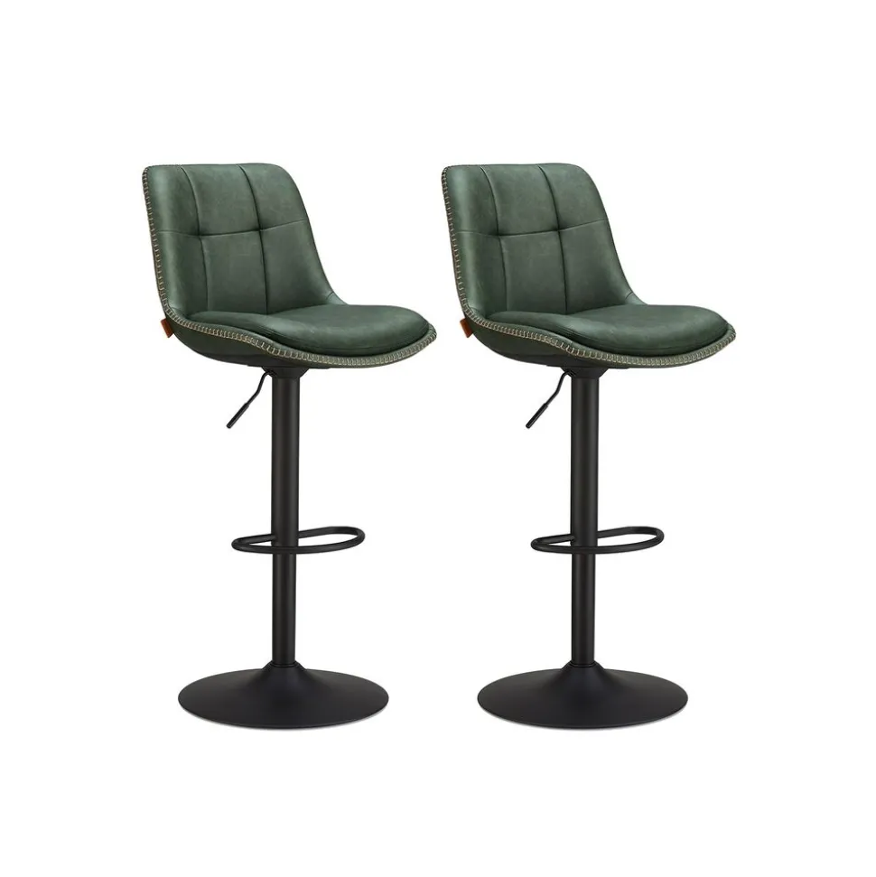 2 Tabourets de bar Marron Caramel