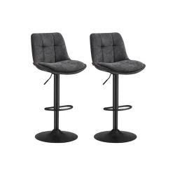 2 Tabourets de bar Marron Caramel