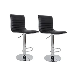2 Tabourets de bar striés noir