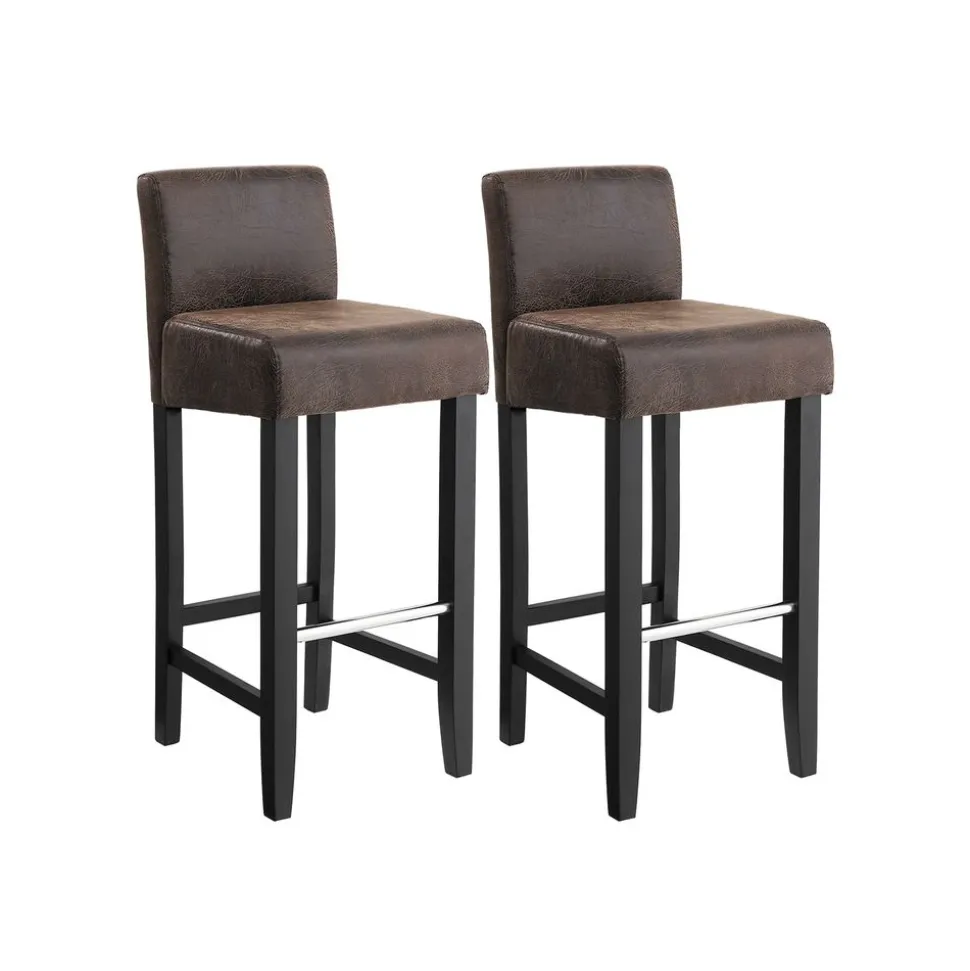 2 Tabourets effet vieilli marron