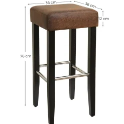 2 Tabourets effet vieilli marron