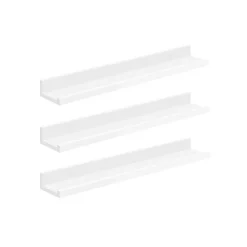 3 Étagères murale suspendue longueur 80 cm blanc