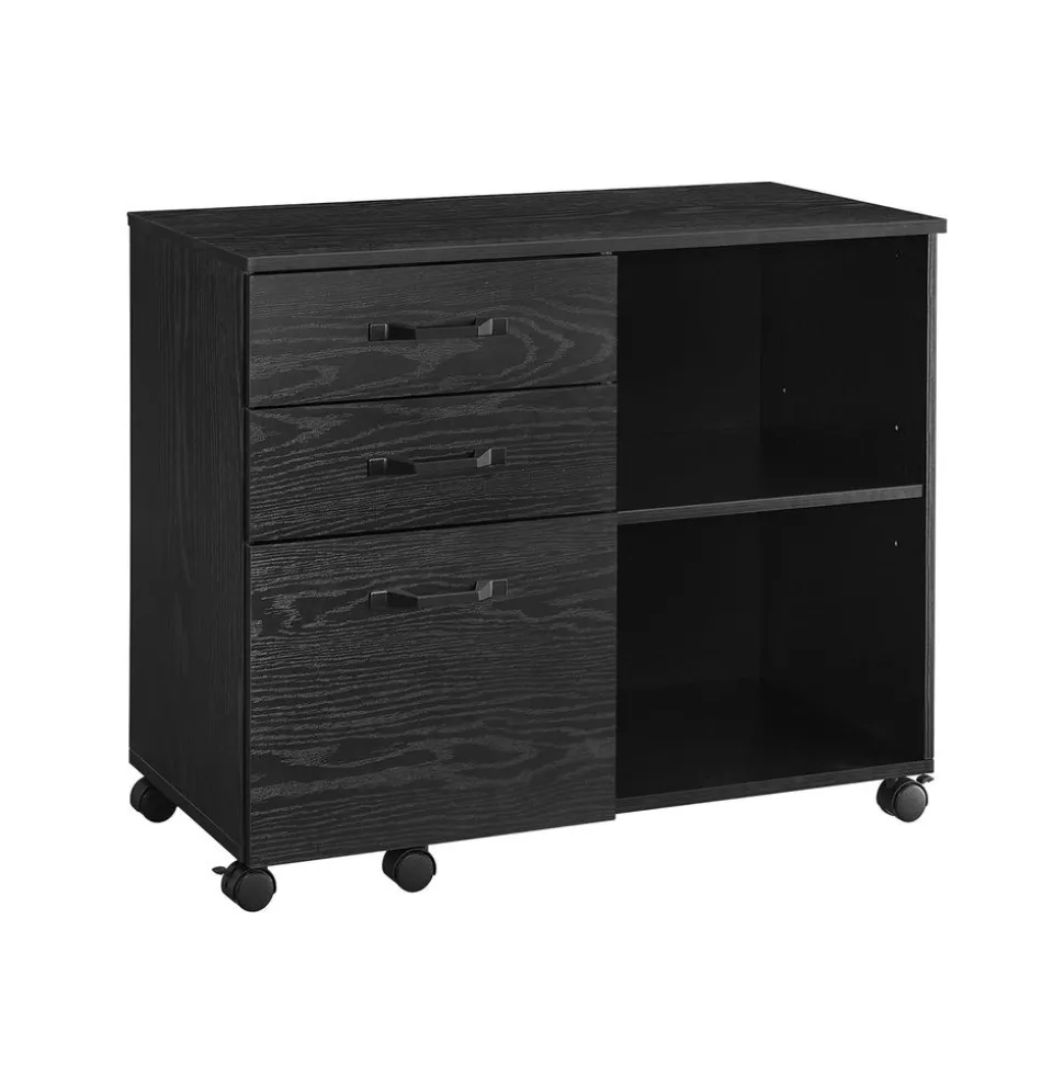 Armoire de classement latérale mobile à 3 tiroirs blanc