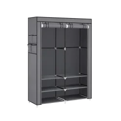 Armoire de rangement avec housse 45 x 127 x 176 cm gris