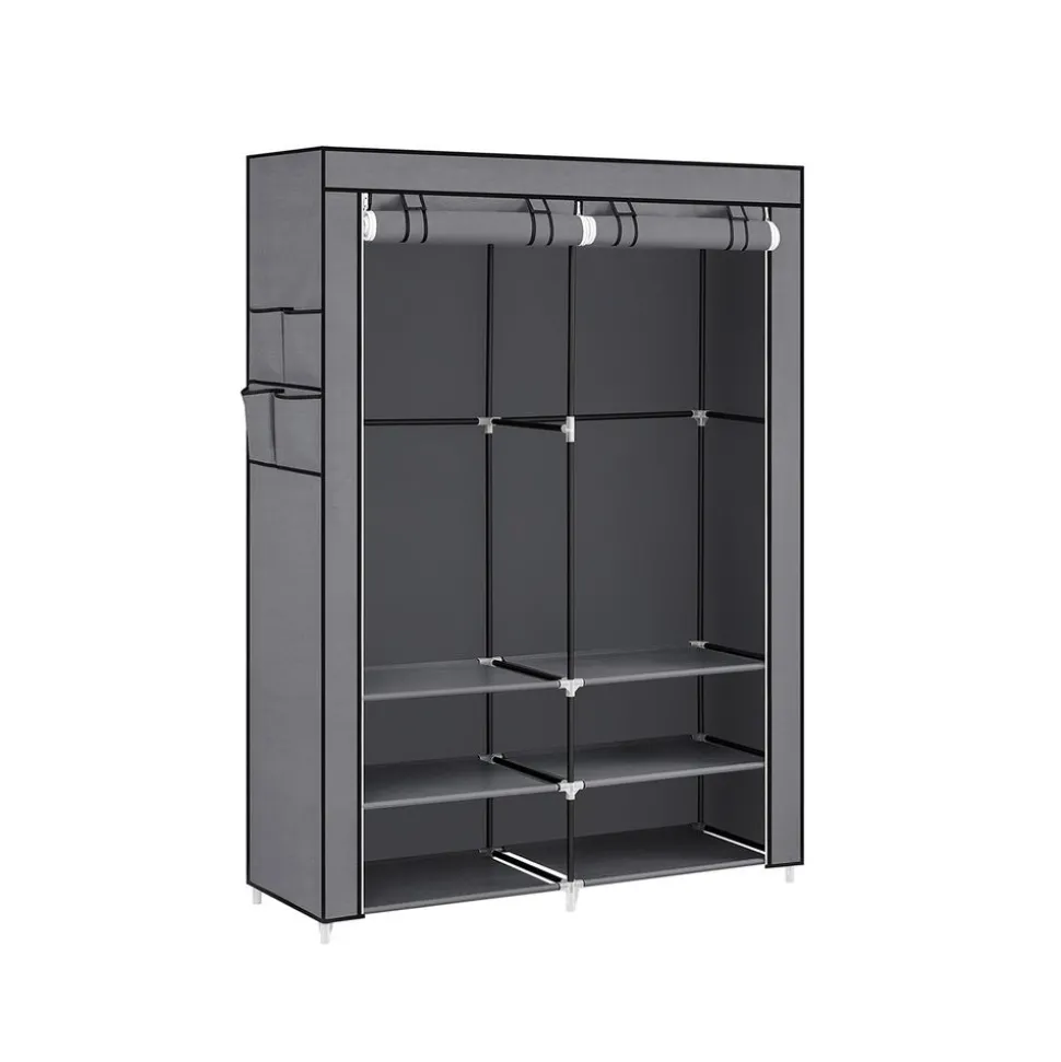 Armoire de rangement avec housse 45 x 127 x 176 cm gris