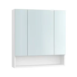 Armoire de salle de bain avec portes miroir 16,5 x 70 x 75 cm blanc nuage