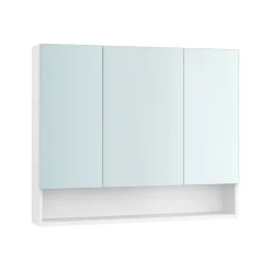 Armoire de salle de bain avec portes miroir 16,5 x 70 x 75 cm blanc nuage