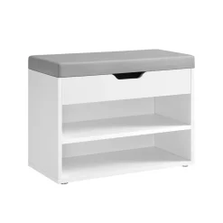 Banc à chaussures avec 3 compartiments 30 x 60 x 44 cm polyvalent marron rustique