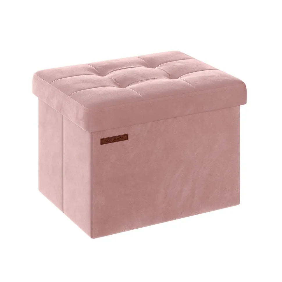 Banc de rangement en velours noir d'encre