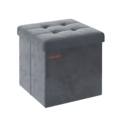 Banc de rangement en velours noir d'encre