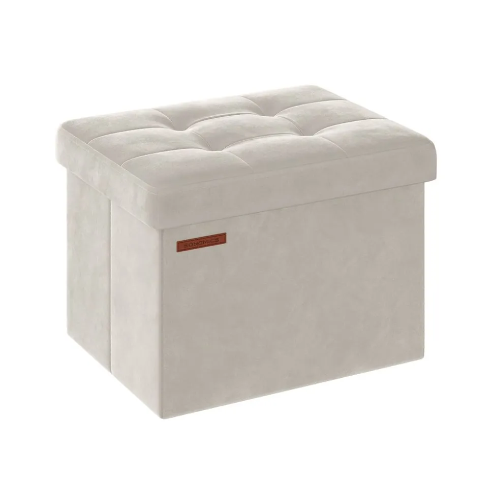 Banc de rangement en velours noir d'encre