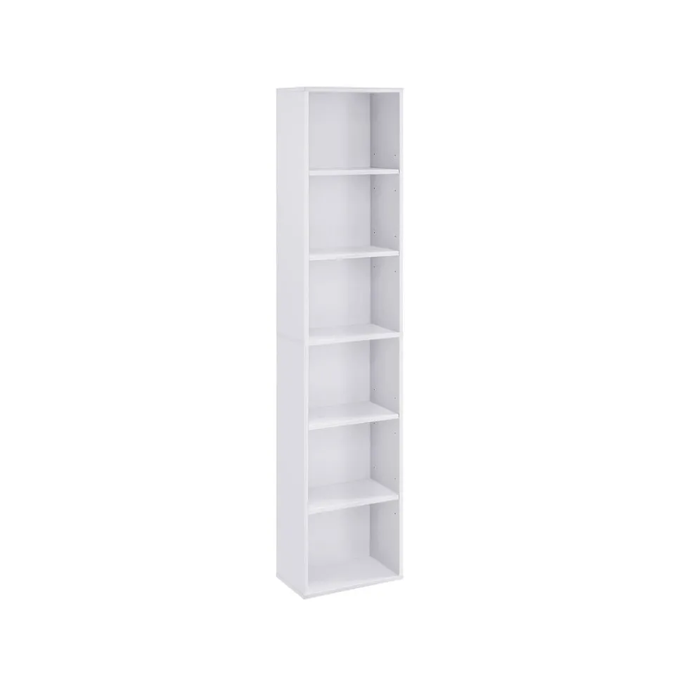 Bibliothèque de rangement 6 niveaux 24 x 40 x 178,5 cm marron rustique