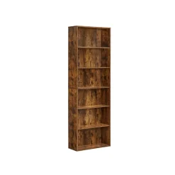 Bibliothèque de rangement 6 niveaux 24 x 40 x 178,5 cm marron rustique