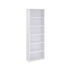 Bibliothèque de rangement 6 niveaux 24 x 40 x 178,5 cm marron rustique