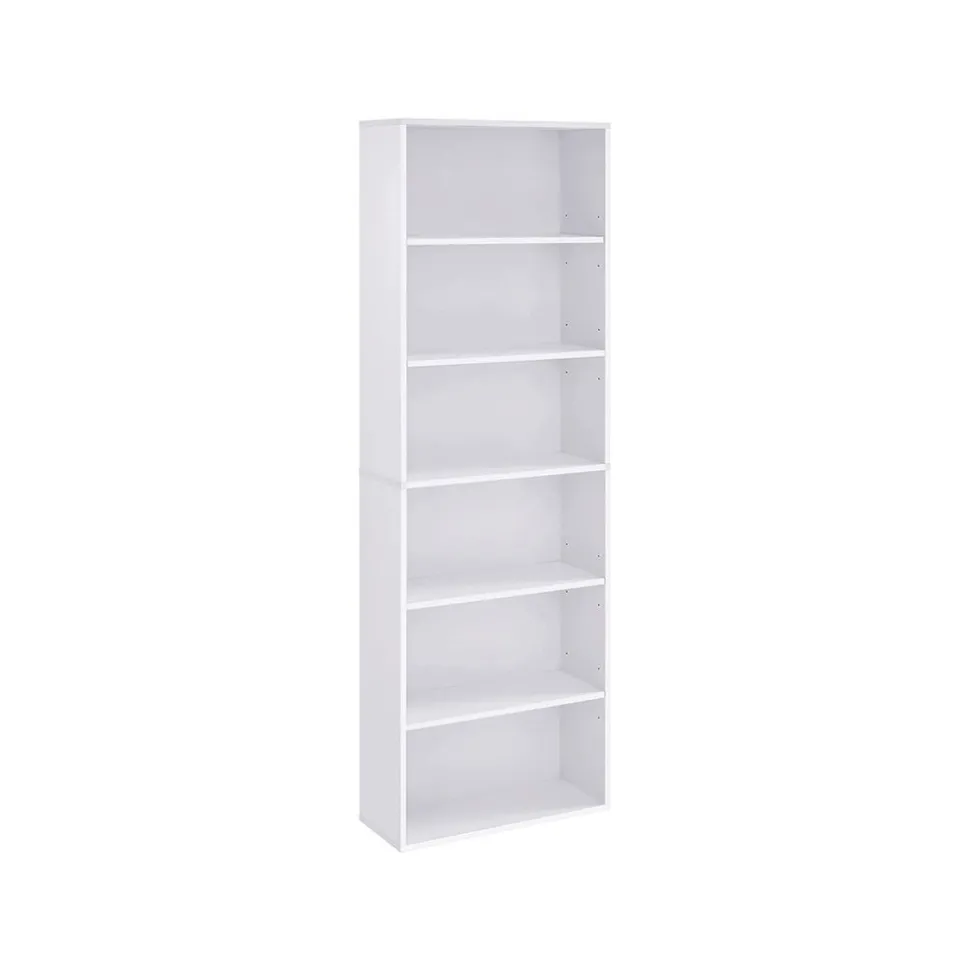 Bibliothèque de rangement 6 niveaux 24 x 40 x 178,5 cm marron rustique