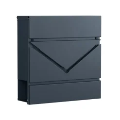 Boîte à lettres fenêtre en V mural avec serrure et couvercle gris anthracite