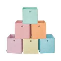 Boîte de rangement lot de 6 pliable 26 x 26 x 28 cm en tissu organisateur coloré