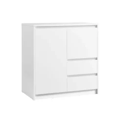 Buffet avec porte 2 tiroirs Blanc Nuage