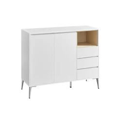 Buffet avec portes et étagères réglables blanc nuage