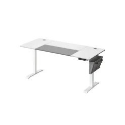 Bureau assis debout électrique marron rustique noir