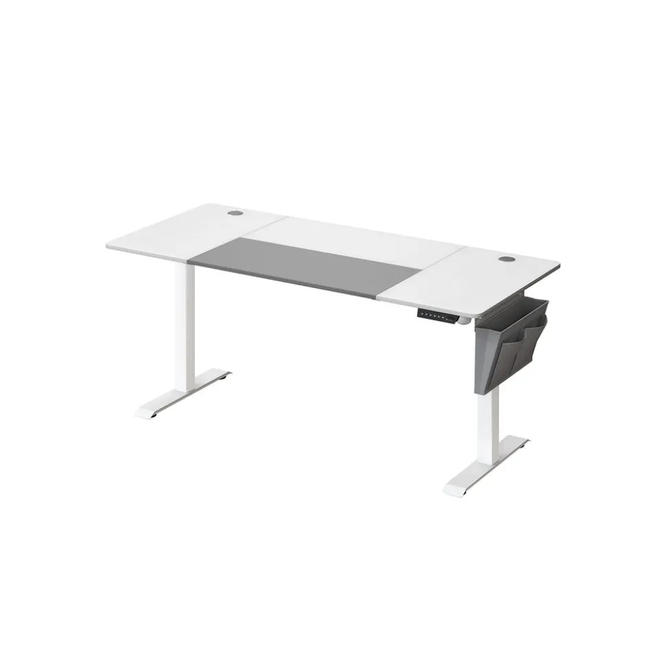Bureau assis debout électrique marron rustique noir