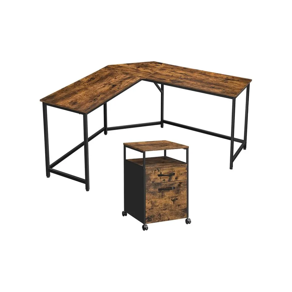 Bureau d'angle et caisson
