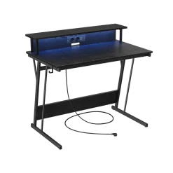 Bureau gaming LED noir classique