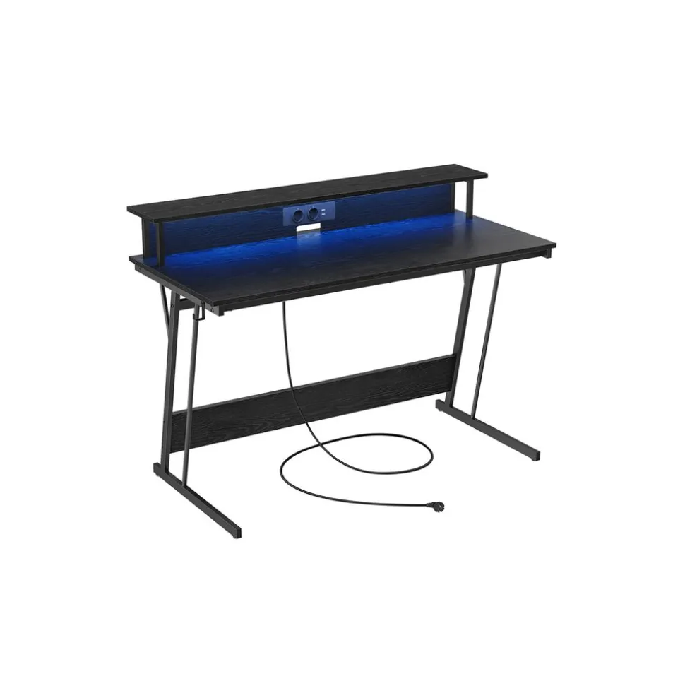 Bureau gaming LED noir classique