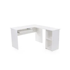 Bureau informatique en L blanc