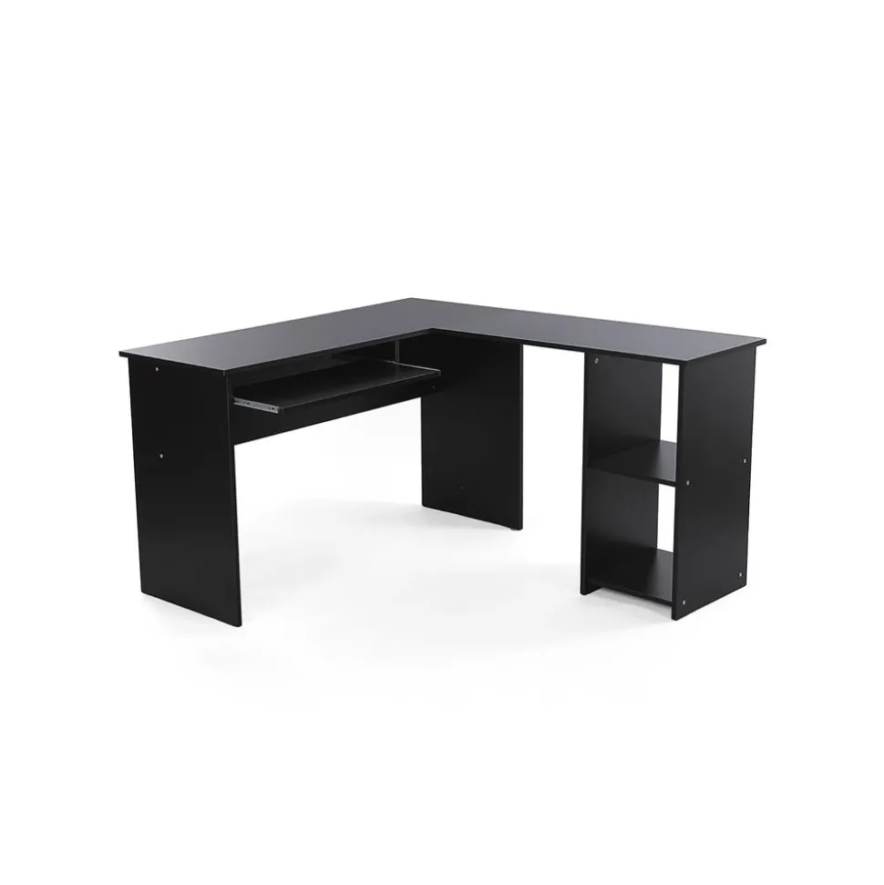 Bureau informatique en L blanc