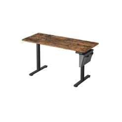 Bureau électrique 180 x 80 cm fonction mémoire 4 hauteurs marron rustique