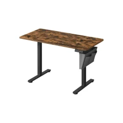 Bureau électrique 180 x 80 cm fonction mémoire 4 hauteurs marron rustique