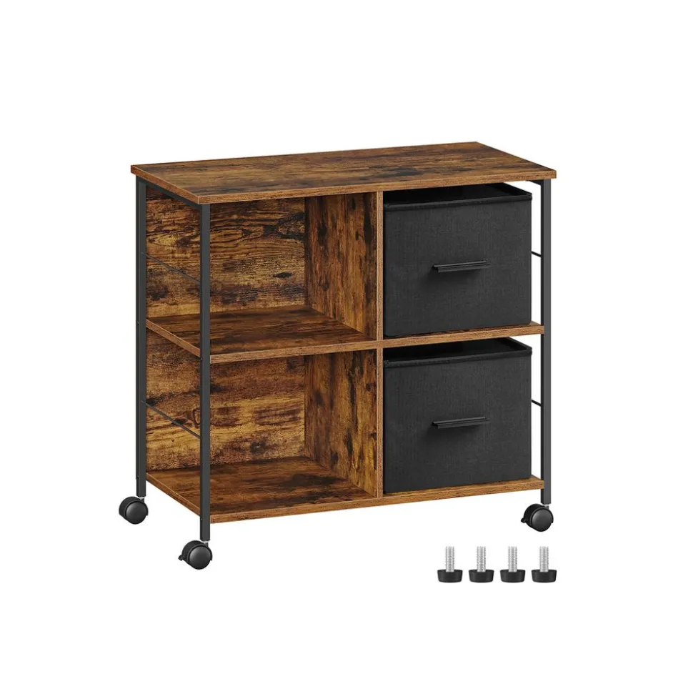 Caisson bureau marron rustique