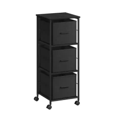 Caisson bureau mobile 3 tiroirs marron rustique noir