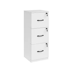 Caisson de bureau à 3 tiroirs verrouillables blanc nuage