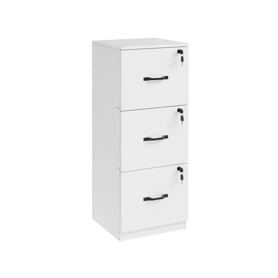 Caisson de bureau à 3 tiroirs verrouillables blanc nuage