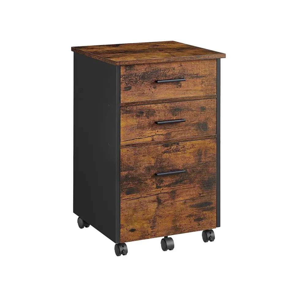 Caisson de bureau 3 tiroirs mobile industriel